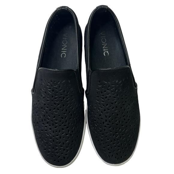 Vionic Midi Perforated Leather Slip On Sneaker Shoes Black Womens‎ Size 7 - Picture 7 of 12
